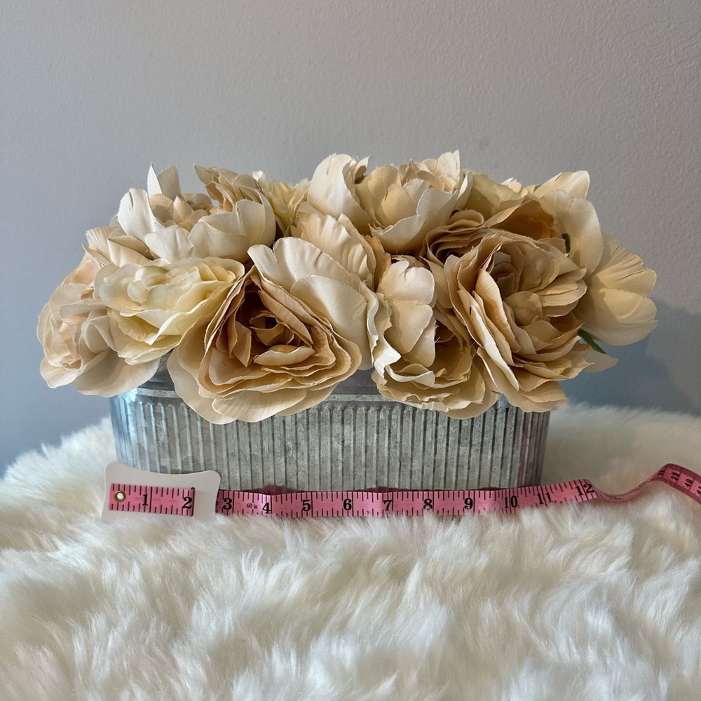 Elegant Cream and Silver Faux Floral Accents